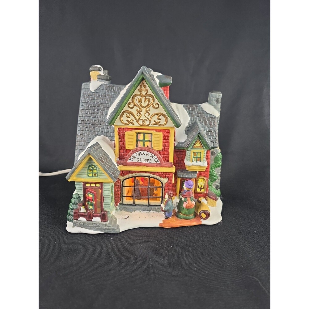 Vintage Santa's Workbench The Wax & Wick Shoppe Christmas Village Tested Working